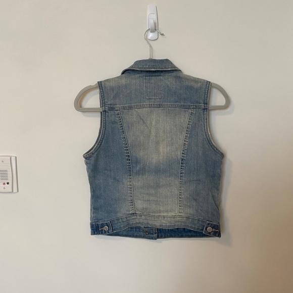 WESTERN Style Denim Vest Faded Blue Small - Picture 2 of 3